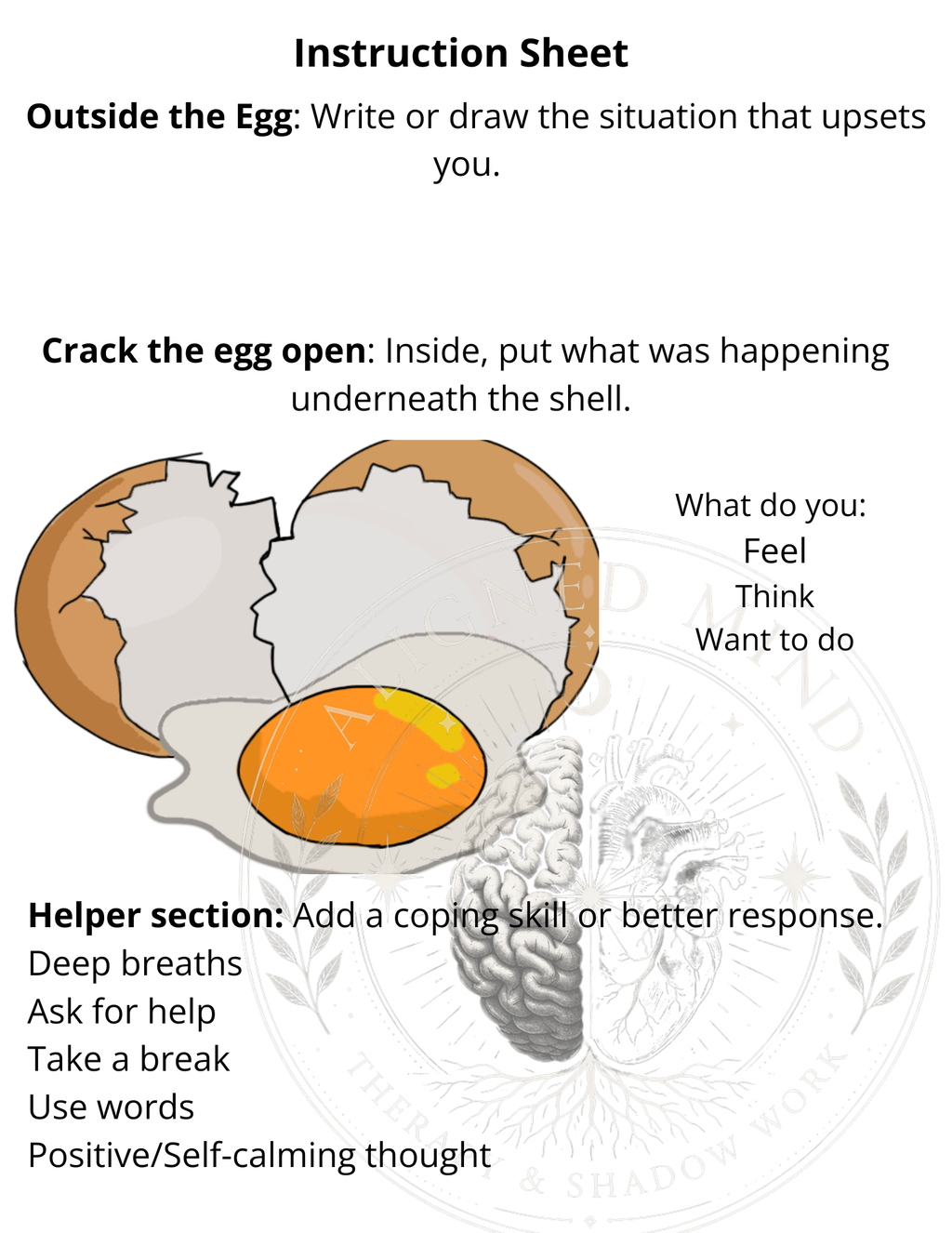 CBT Worksheet Bundle — Printable Cognitive Behavioral Therapy Tools for Kids & Teens