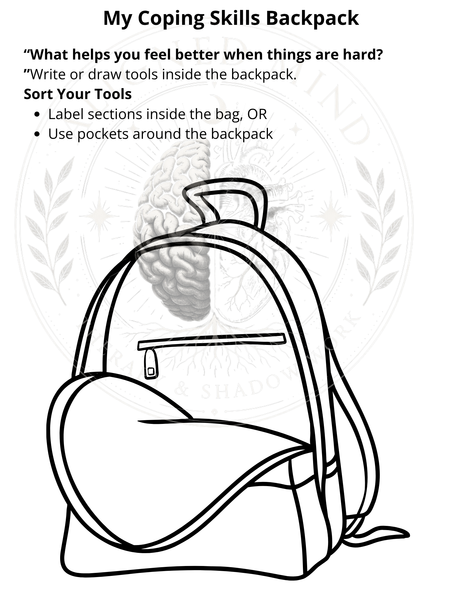 CBT Worksheet Bundle — Printable Cognitive Behavioral Therapy Tools for Kids & Teens